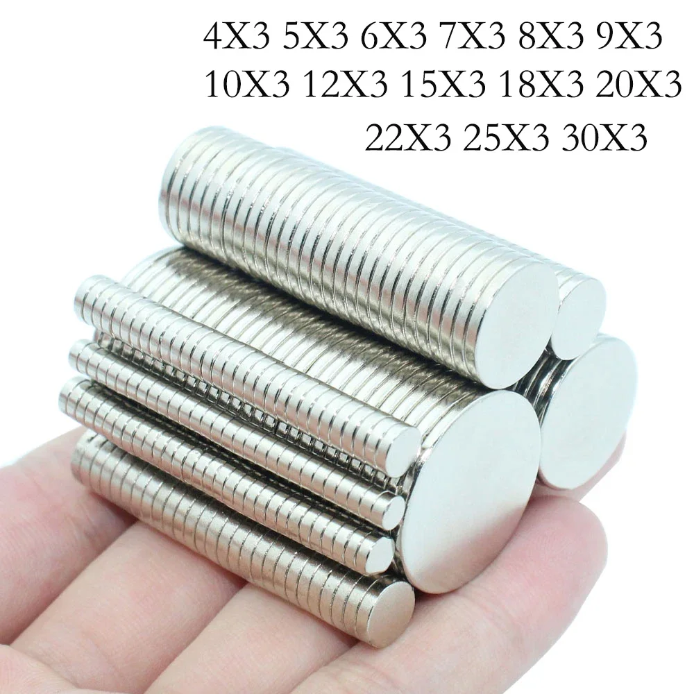 

Super Strong Magnet 5x3/6x3/8x3/9x3/10x3/15x3/20x3/25x3/30x3mm N35 Round Magnetic NdFeB Neodymium magnet Powerful Disc imanes