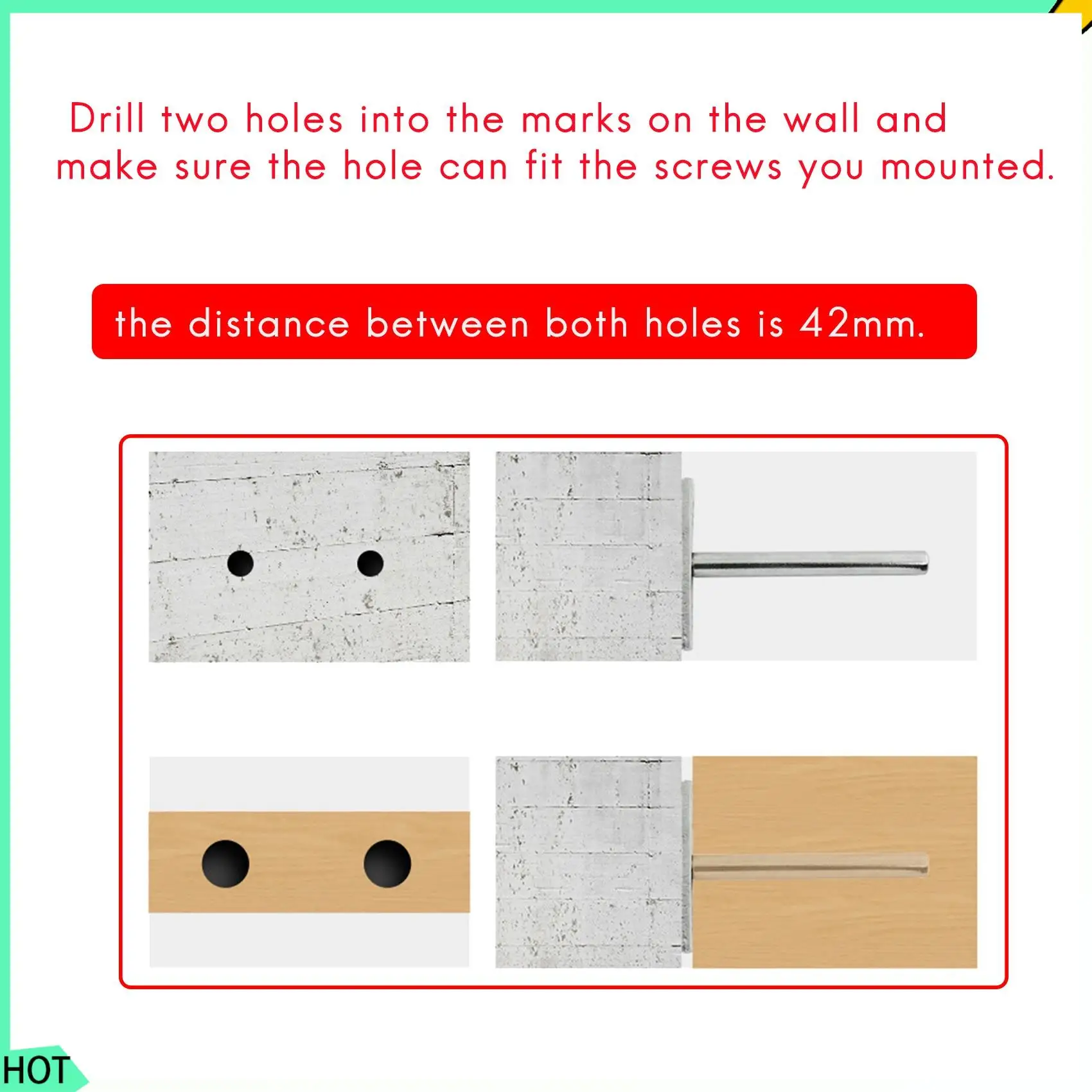 AWAH 6Pcs 3-Inch Invisible Floating Shelf Brackets,  Shelves Supports, Wall Holder Concealed Bracket Mount Kit For DIY Hom