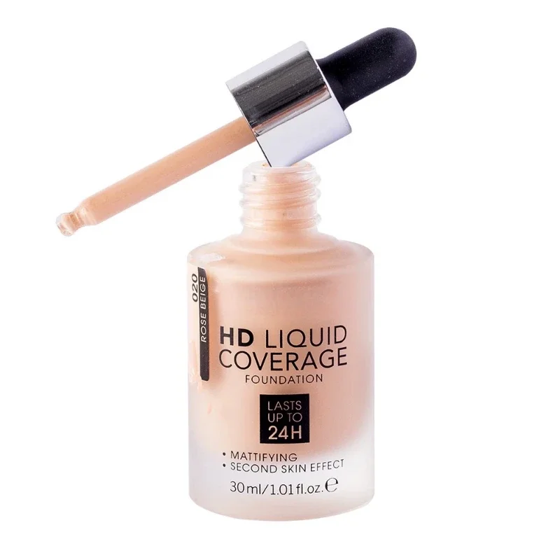 Base líquida correctora de larga duración con gotero alemán de 24 horas para maquillaje permanente, crema de base HD, venta al por mayor