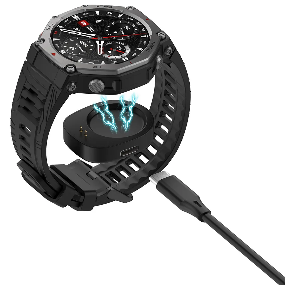 USB Charging Dock Cable For Amazfit Balance 2/ T-Rex 3 Pro Cheetah 2 Ultra Bip Active Max Smart Watch Magnetic Charger Adapter