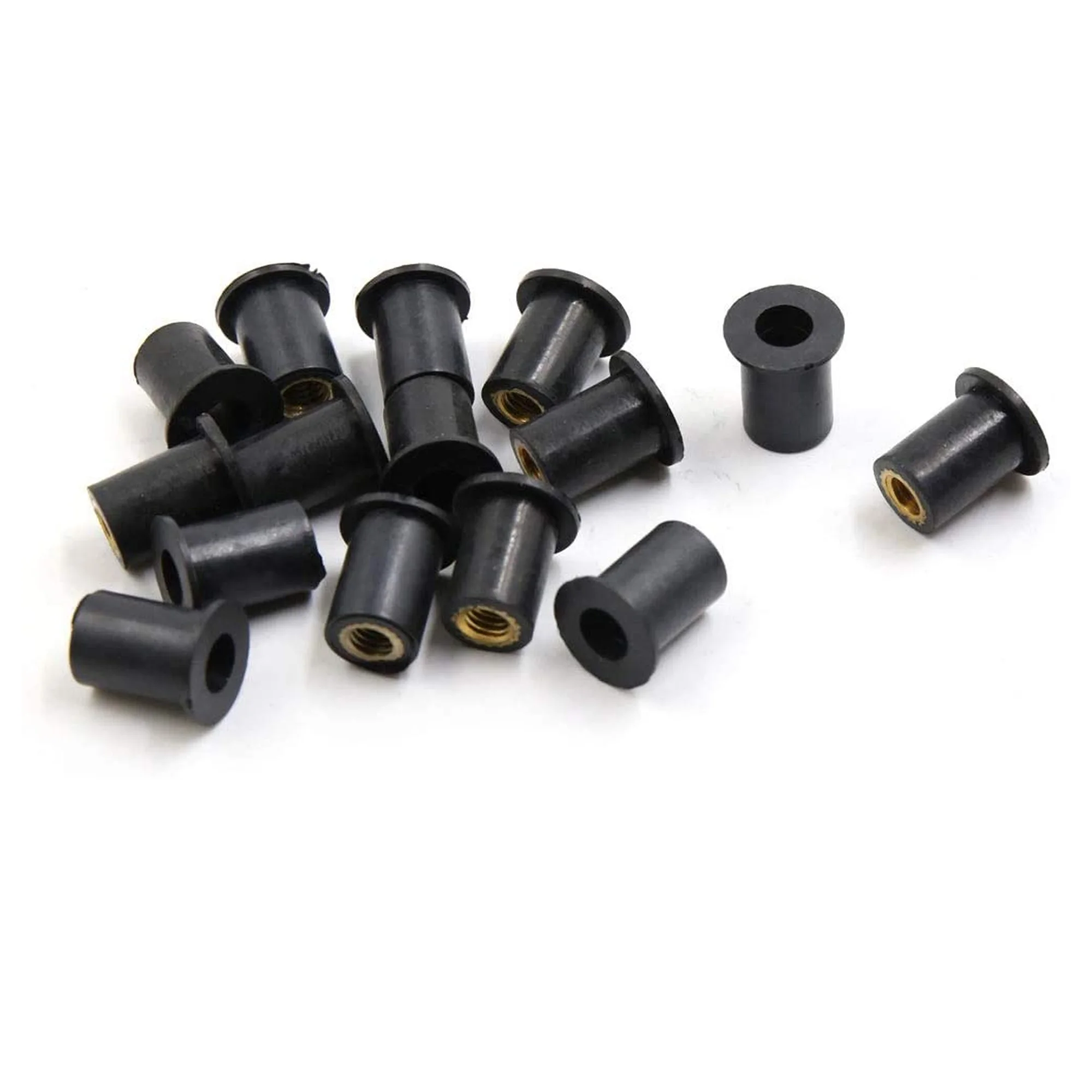 

X Autohaux 15pcs/25pcs/35pcs/45pcs Black Rubber M5 Motorcycle Windscreen Windshield Fastener Well Nuts