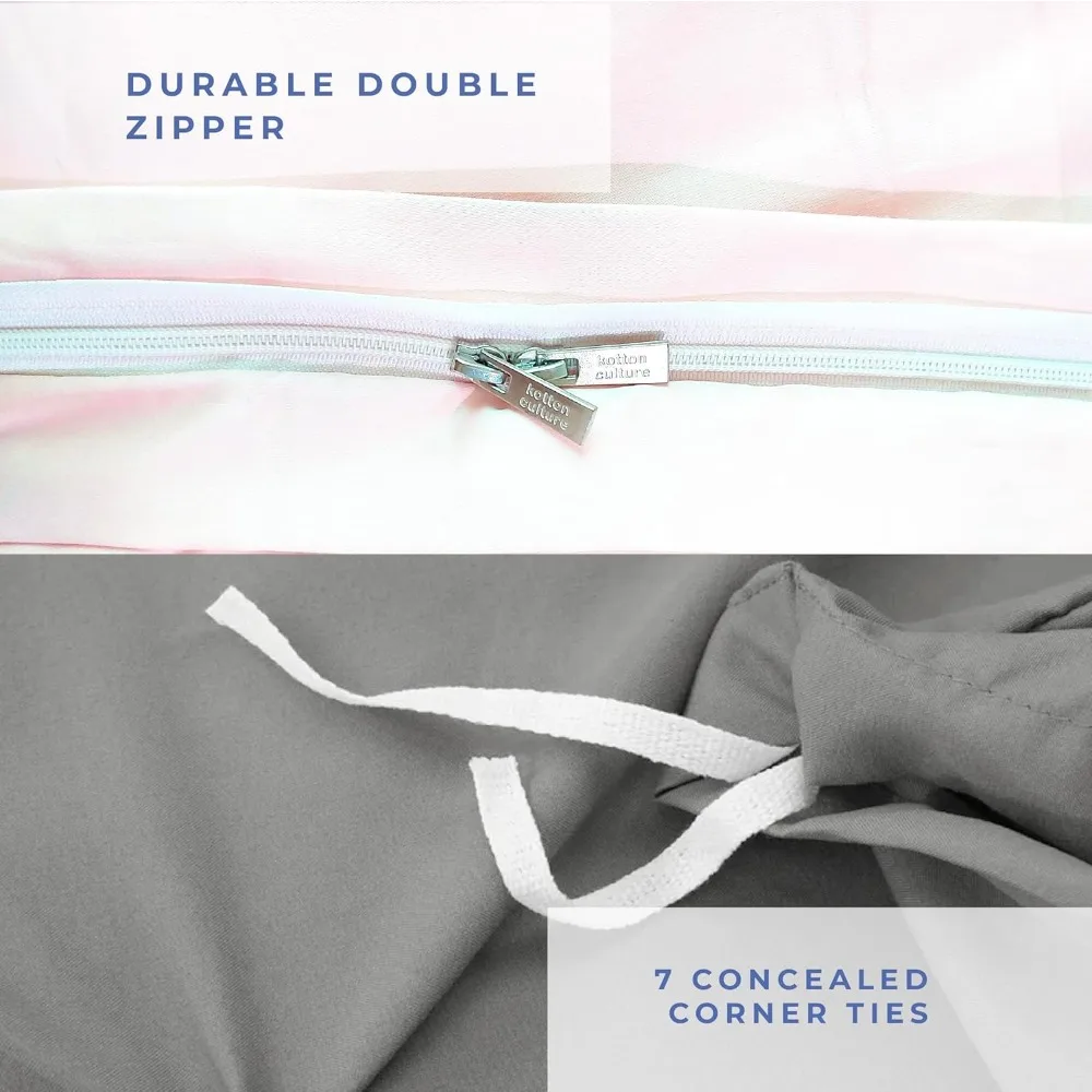 قطعة واحدة من غطاء لحاف بحجم كينغ فقط - 100% قطن مصري ساتين 600 خيط عدد فائق النعومة ومتين ومريح