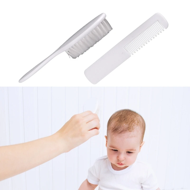 Newborn Cradle Caps Brush Soft Hair Brush Hair Comb Set Travel Hair Styling Comb for Baby Toddler Bathing Head Massage Dropship