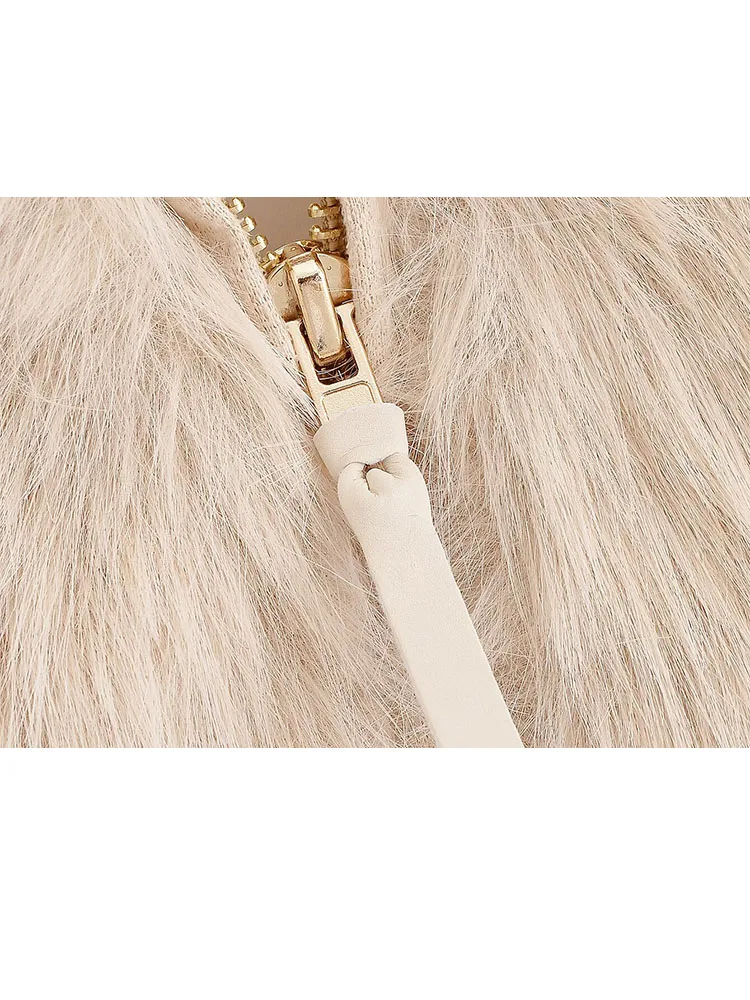 HH المرأة الخريف والشتاء التلبيب تقليد الفراء سترة قصيرة سميكة الدافئة أفخم سترة مزاجه المألوف الرجعية