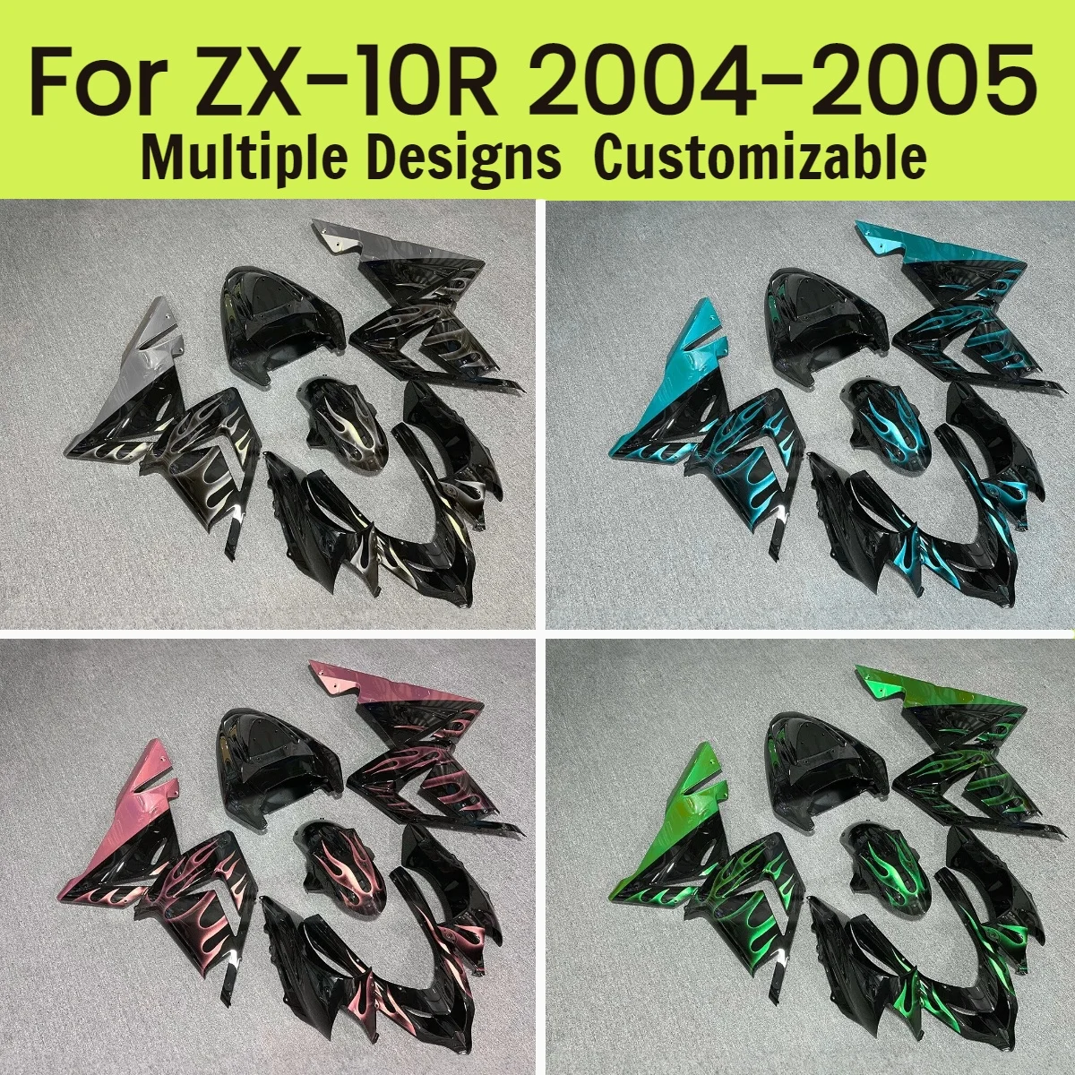 Motorcycle Fairings ZX10R 2004 2005 Hot Style Body Parts Full Set Fairing Kit for Kawasaki ZX 10R 04 05