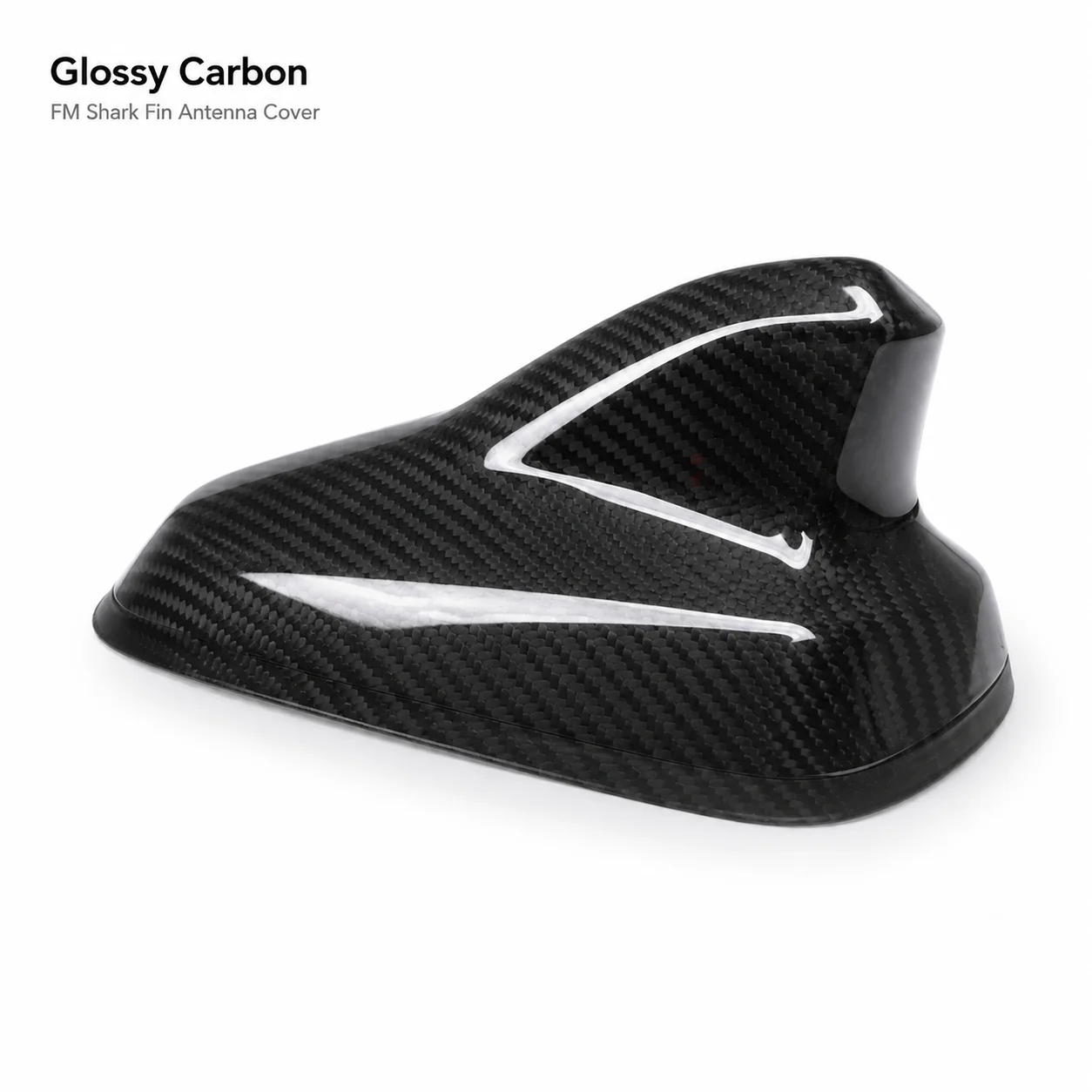 

Glossy, genuine carbon fiber roof hood for Volkswagen Golf 8 MK8.5 GTi 2025+, with FM shark fin antenna.