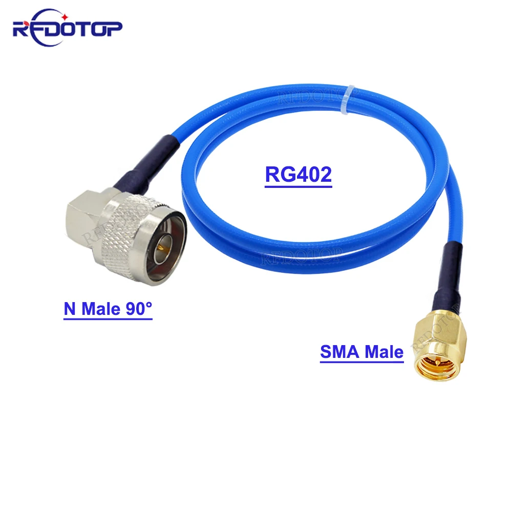 N Male 90 Degree to SMA Male Plug RF Connector High Frequency DC-6Ghz RG402 Cable RF Coaxial Pigtail Extension Cord Jumper