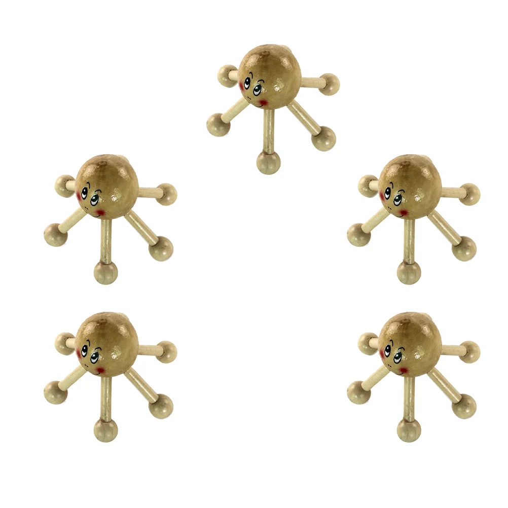 5 قطعة مدلك الرأس المحمولة خشبية ستة مخالب أداة الاسترخاء دائم للدورة الدموية مكتب دش استخدام التدليك العملي