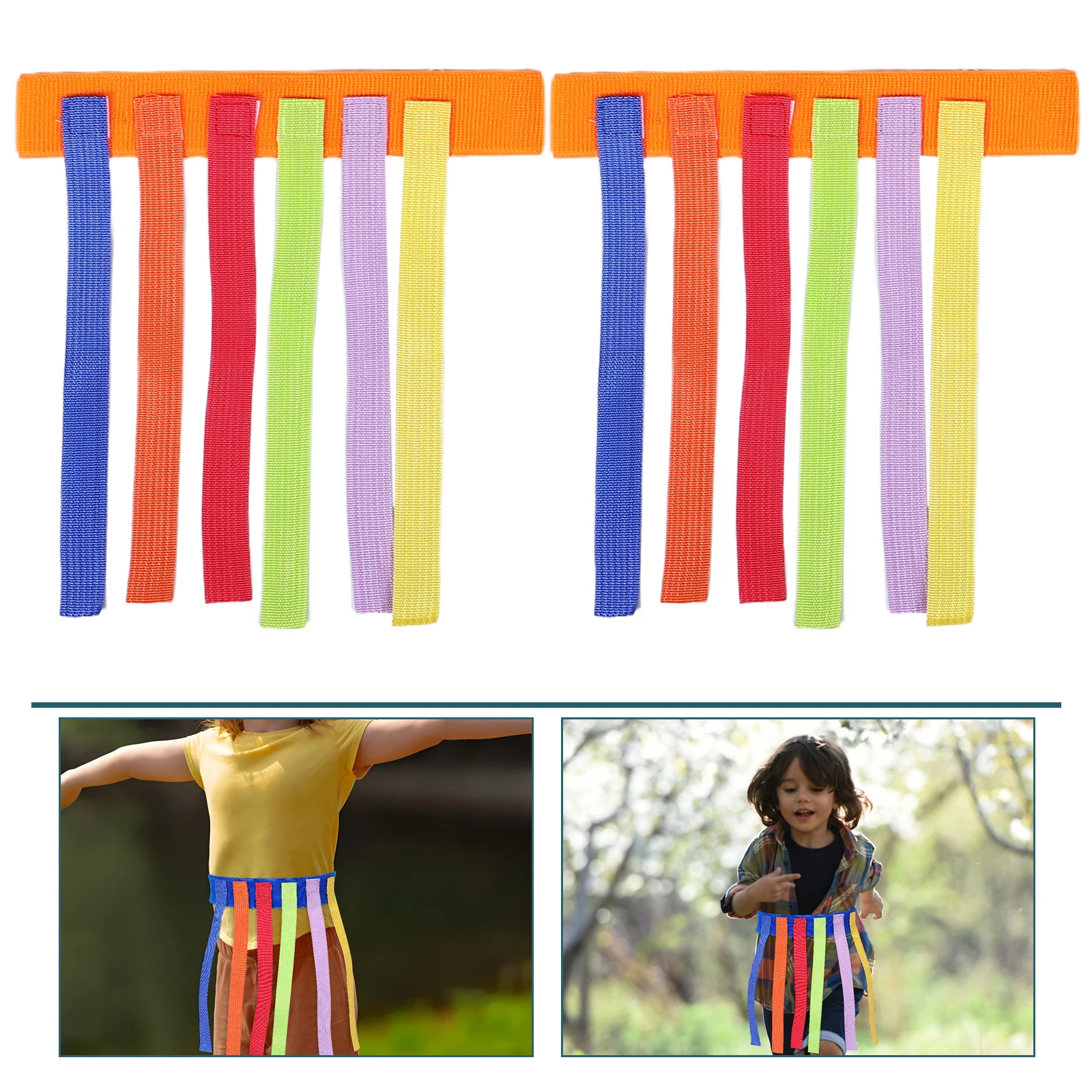 

5pcs Catch Tail Game Belt Outdoor Sensory For Kids Enhancing Coordination Social Skills Lightweight Stretchable Belts