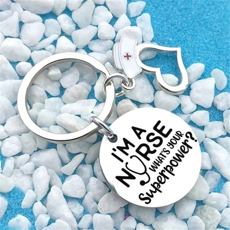 I am a nurse pendant key chain key chain hospital nurse's day gift women's pendant key ring holder jewelry bag