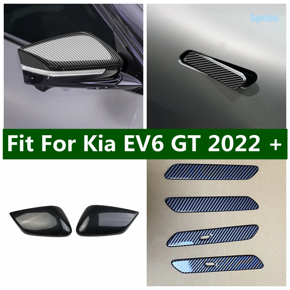 Car Door Handle Scratch Protector Rearview Mirror Decoration Shell Cover Trim Fit For Kia EV6 GT 2022 2023 2024 Accessories