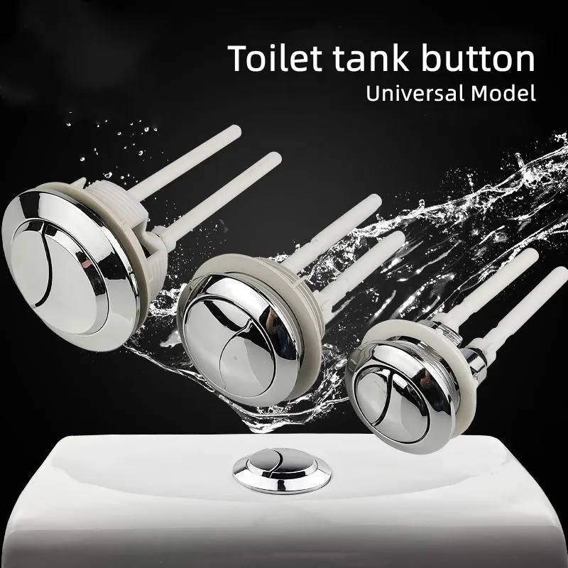 Round Toilet Tank Flush Button Universal Thickened Double Key Toilet Push Switch Tank Accessories Suitable For Hole 57-66mm