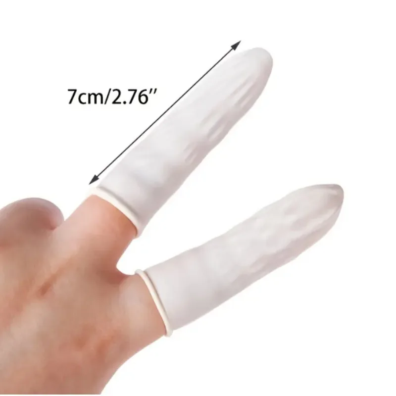 100PCS Disposable Finger Cots Cleaning Latex Non-slip Dustproof Gloves Safety Rubber Finger Cots Sets Nail Tool