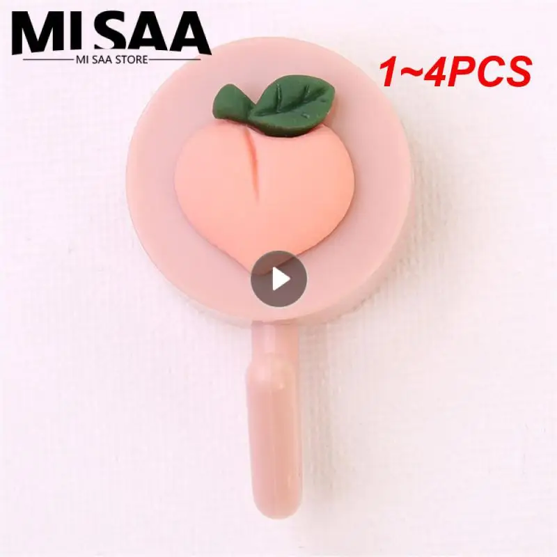 1~4PCS Durable Viscose Hook Beautiful Storage Portable Kitchen Convenient Household Small Nail Free Fashion Cute Simple Cartoon