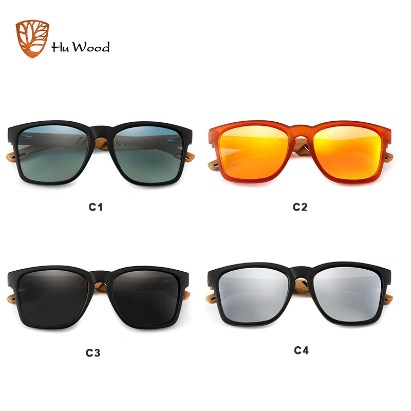 Hu Wood Sunglasses For Men Women Polarized Wooden Sun glasses Driving Eyewear Fishing Sports