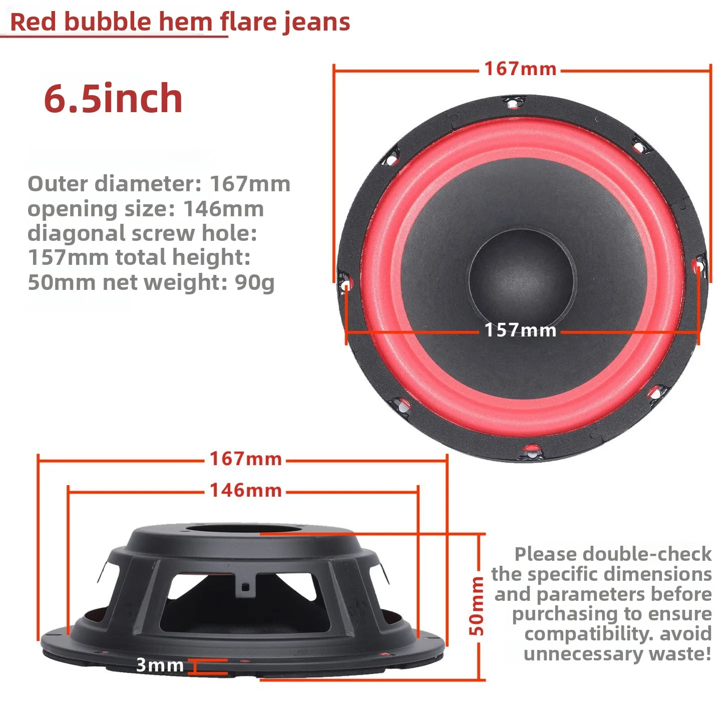 MW Audio 1PCS Rode Passieve Radiator 5"-12", Schuimrand Bas Aanvullende Diafragma voor Luidspreker