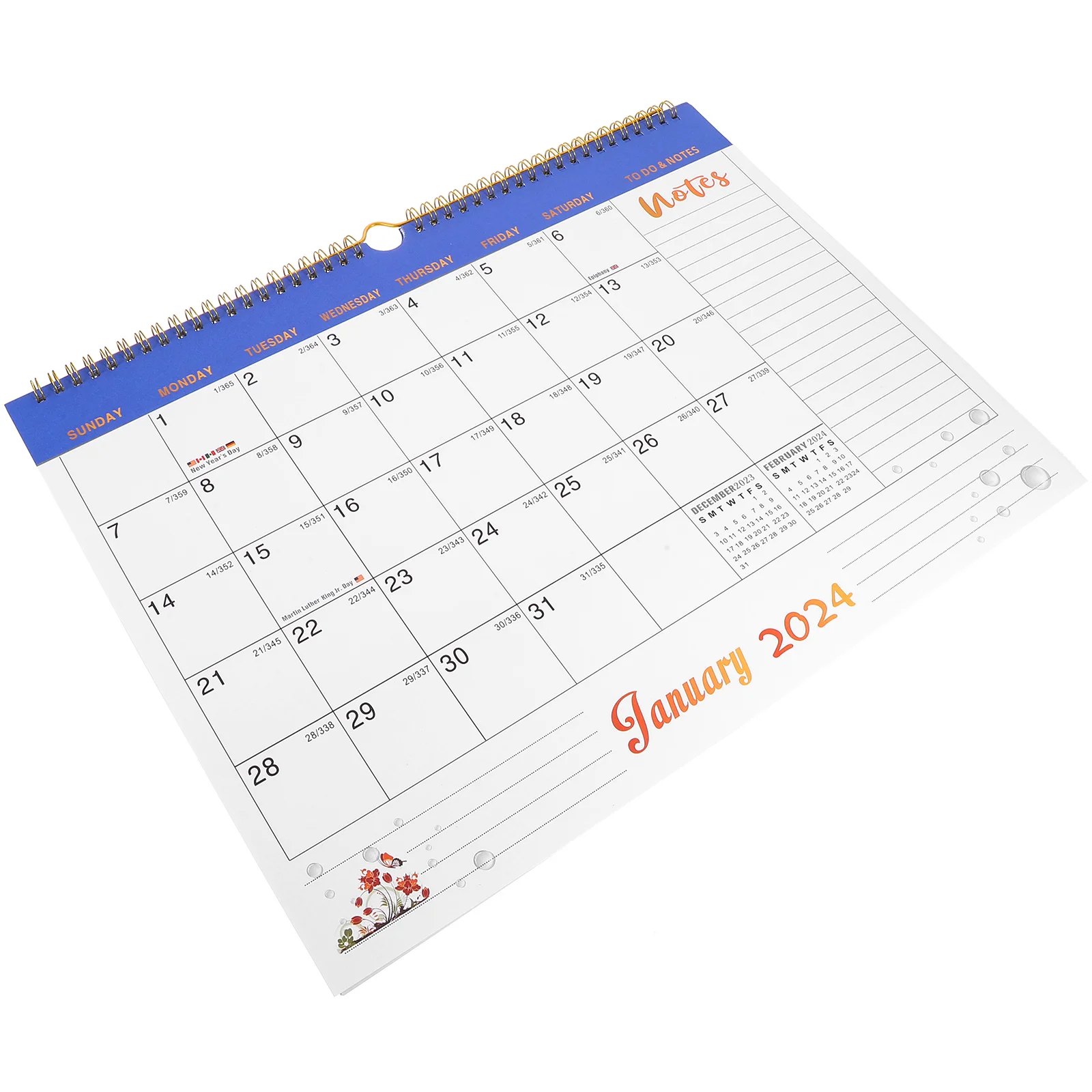 

Deluxe English Daily Hanging Wall Calendar Large Monthly Office Household Smooth Surface Countdown Calendar Home Office Planning