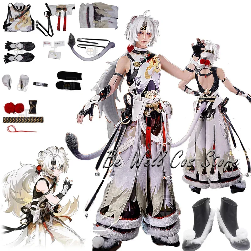 

Game Wuthering Waves Lingyang Cosplay Costume Wig Shoes Headwear Liondance Troupe Glacio Natural Resonator Women Men Halloween
