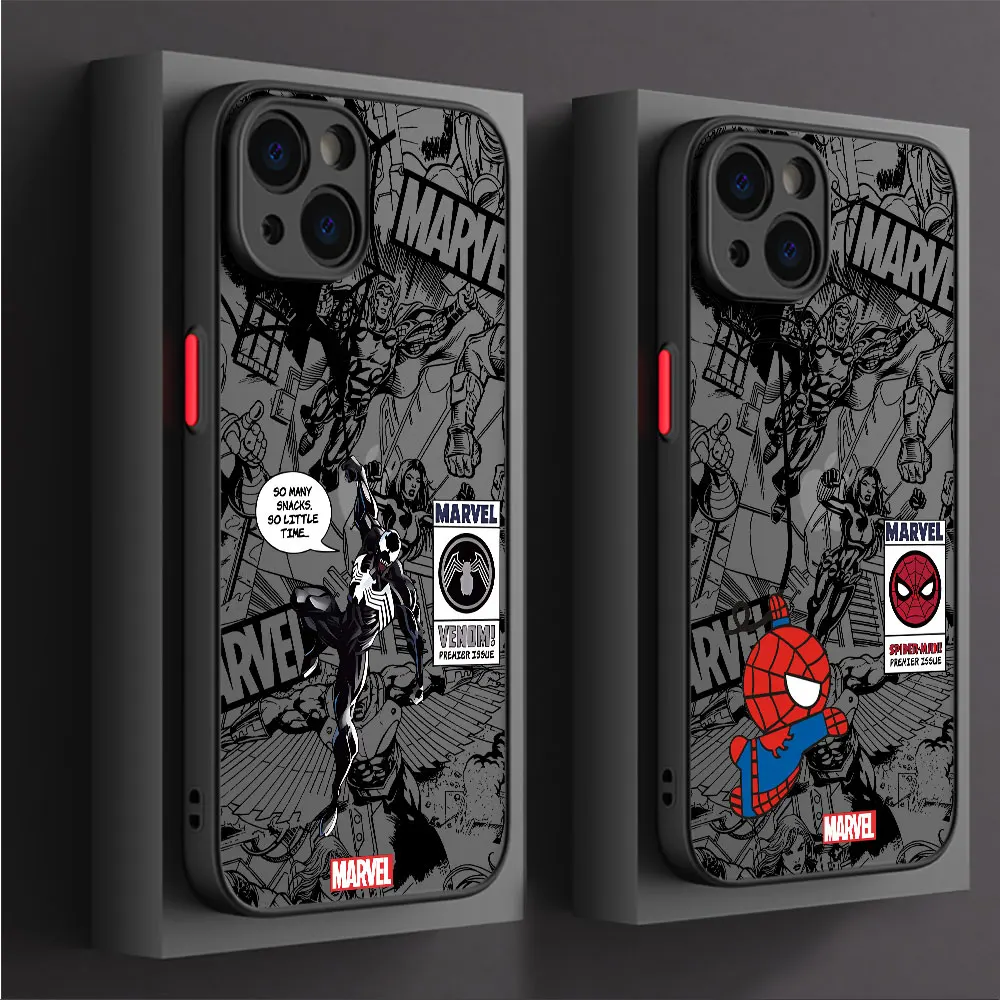 Marvel Spider Man Venom Phone Case for Redmi Note 11T 11 Pro 9T 12S 10S 9 12 13 Pro 10 Pro 11S 9S 10 Lite 5G Cover Cases Matte