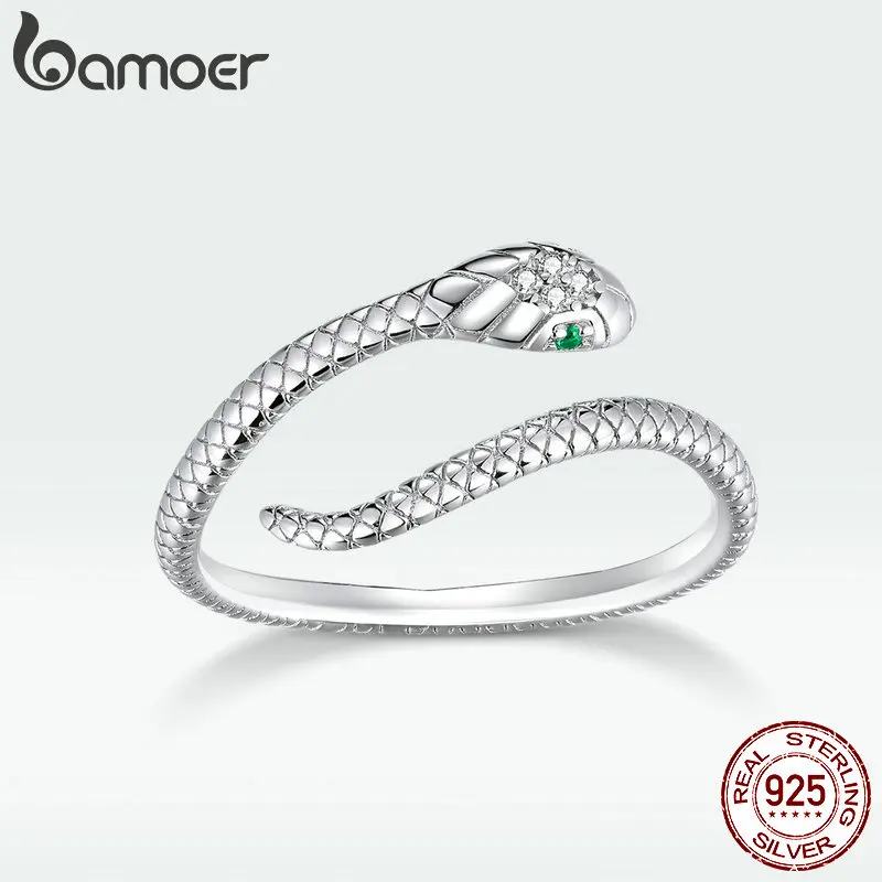 Bamoer Original 925 Sterling Silver Scorpion Snake Ring Dragon Wings Mouse White Gold For Women Party Gift Fine Jewelry New Year