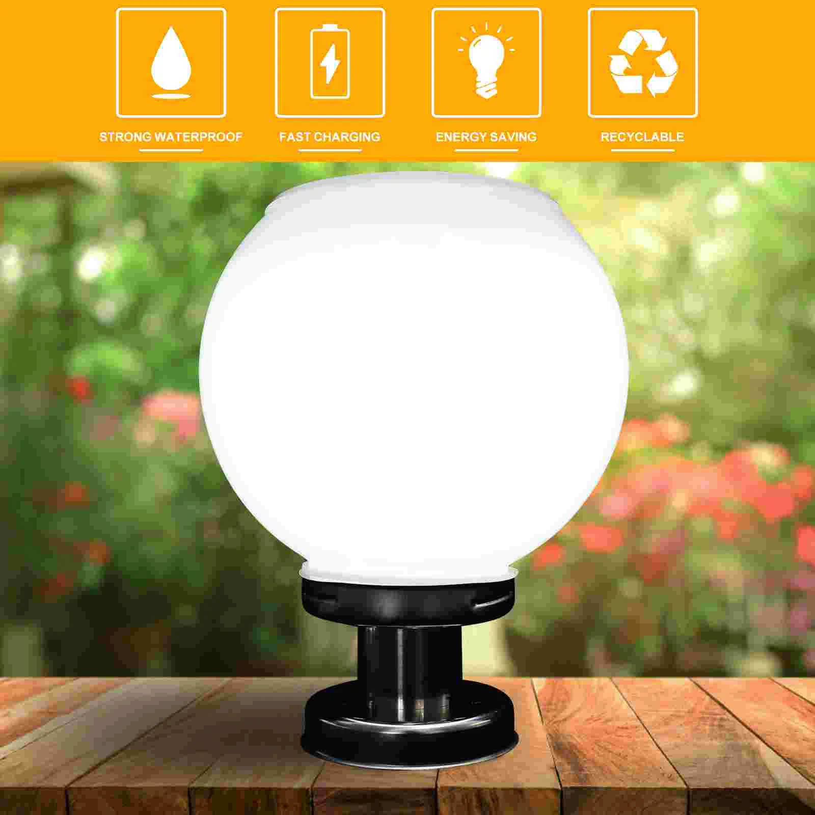 Solar Post Light 20cm White LED Outdoor Column Garden Fence Lamp Solar Powered Landscape Lighting Elegant Easy Install