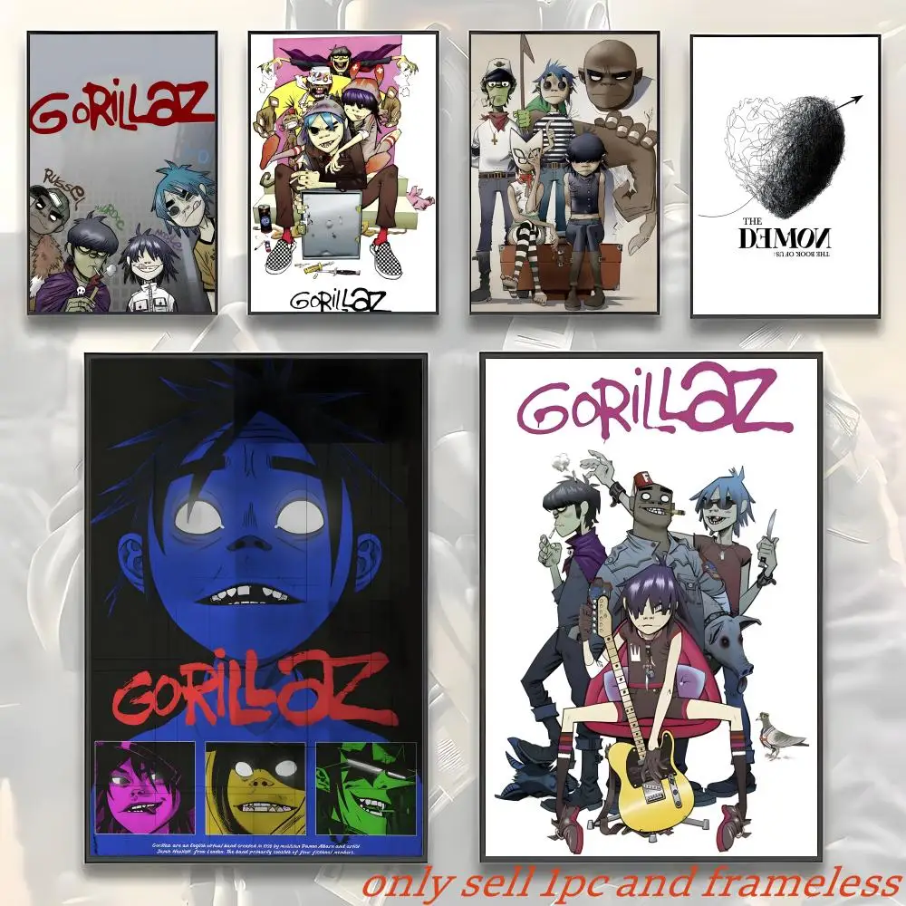 Cartoon Virtual Band G-Gorillaz Demon Days Poster Gift with prints Home bedroom living room decoration promotion and display