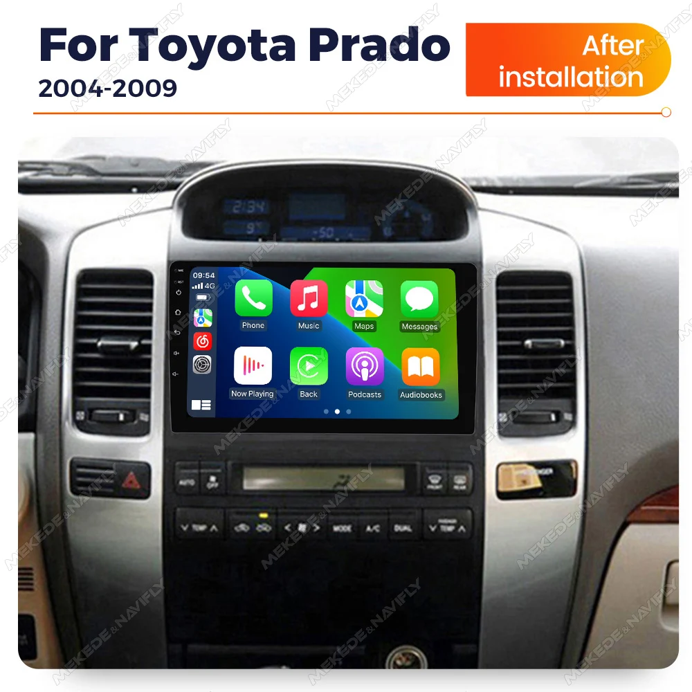 MEKEDE 2 Din Carplay Für Toyota LAND CRUISER Prado 120 2003-2009 Android 14 Autoradio Stereo Intelligentes Audiosystem