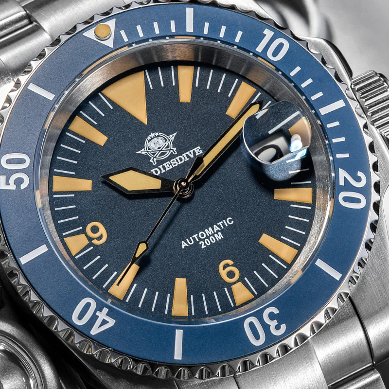 ADDIESDIVE  Automatic Mechanical Watch 316L Stainless Steel Ceramic Bezel Sapphire Crystal 20Bar Diver C3 Luminous Watch For Men