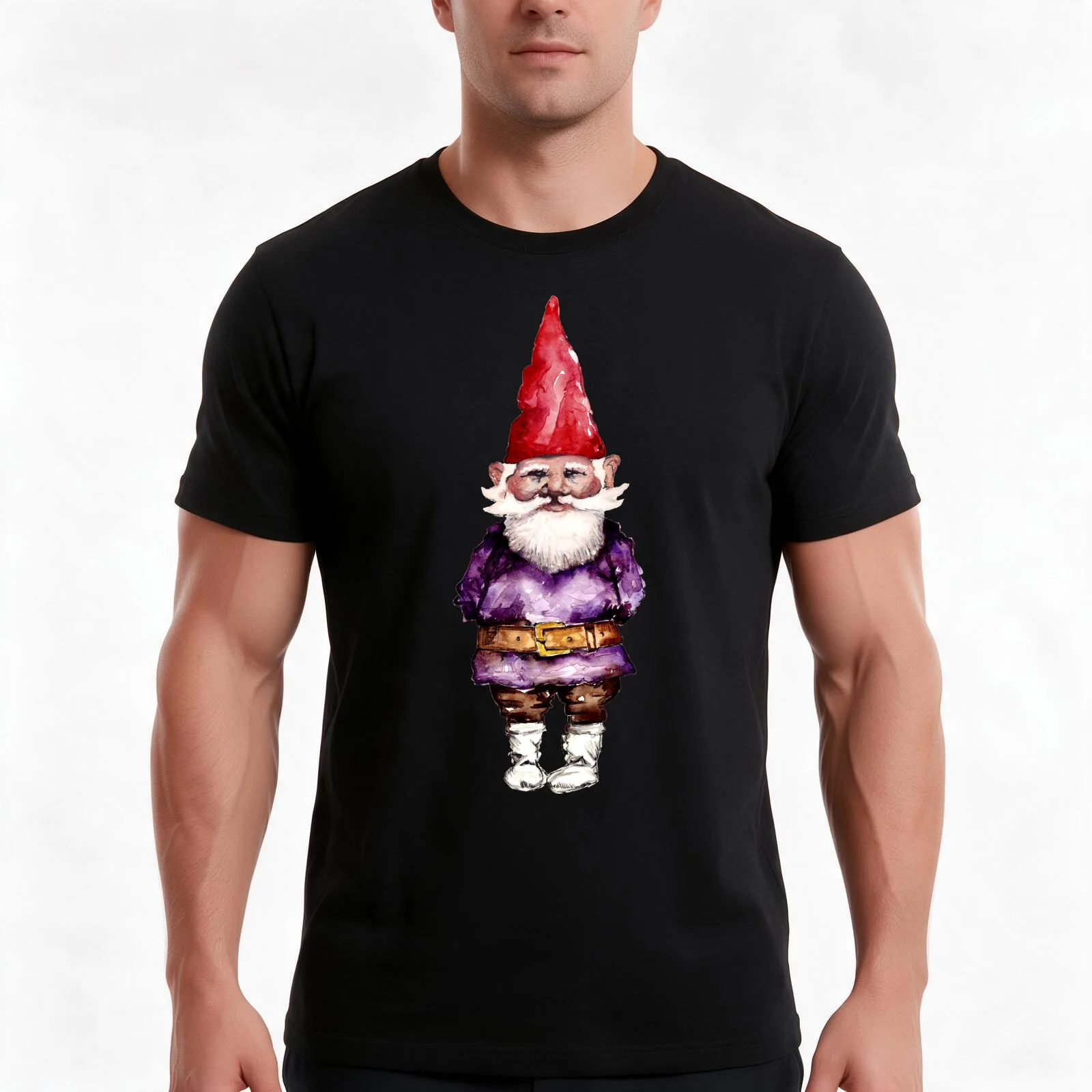Alfred the gnome T-Shirt, Summer Casual Cotton Tee, Oversized Streetwear Tops, Vintage Graphic Print, Loose Fit Short Sleeve