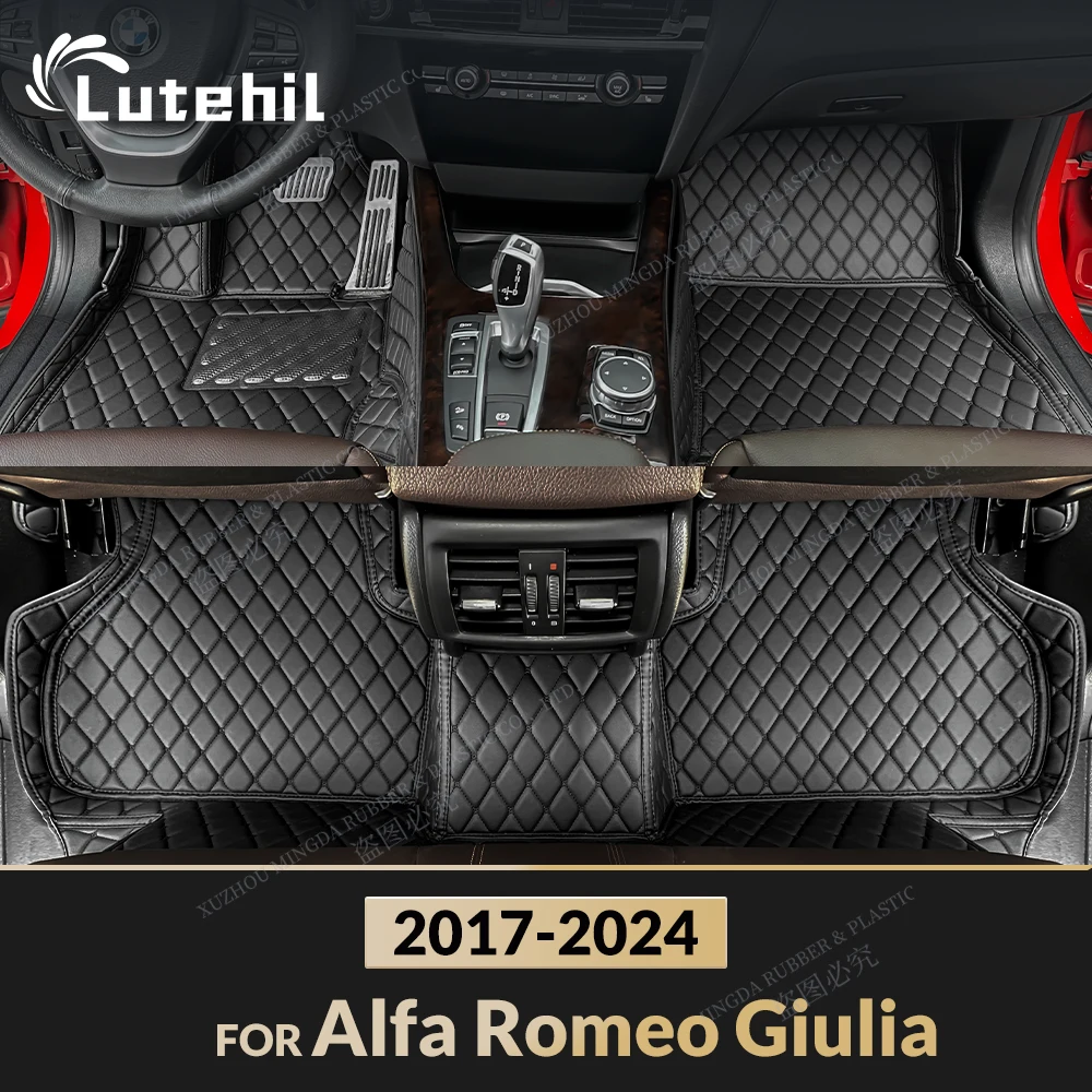 

Автомобильные коврики luтехil для Alfa Romeo Giulia 2017, 2018, 2019, 2020, 2021, 2022, 2023, 2024, под заказ, подставки для ног, искусственная Обложка