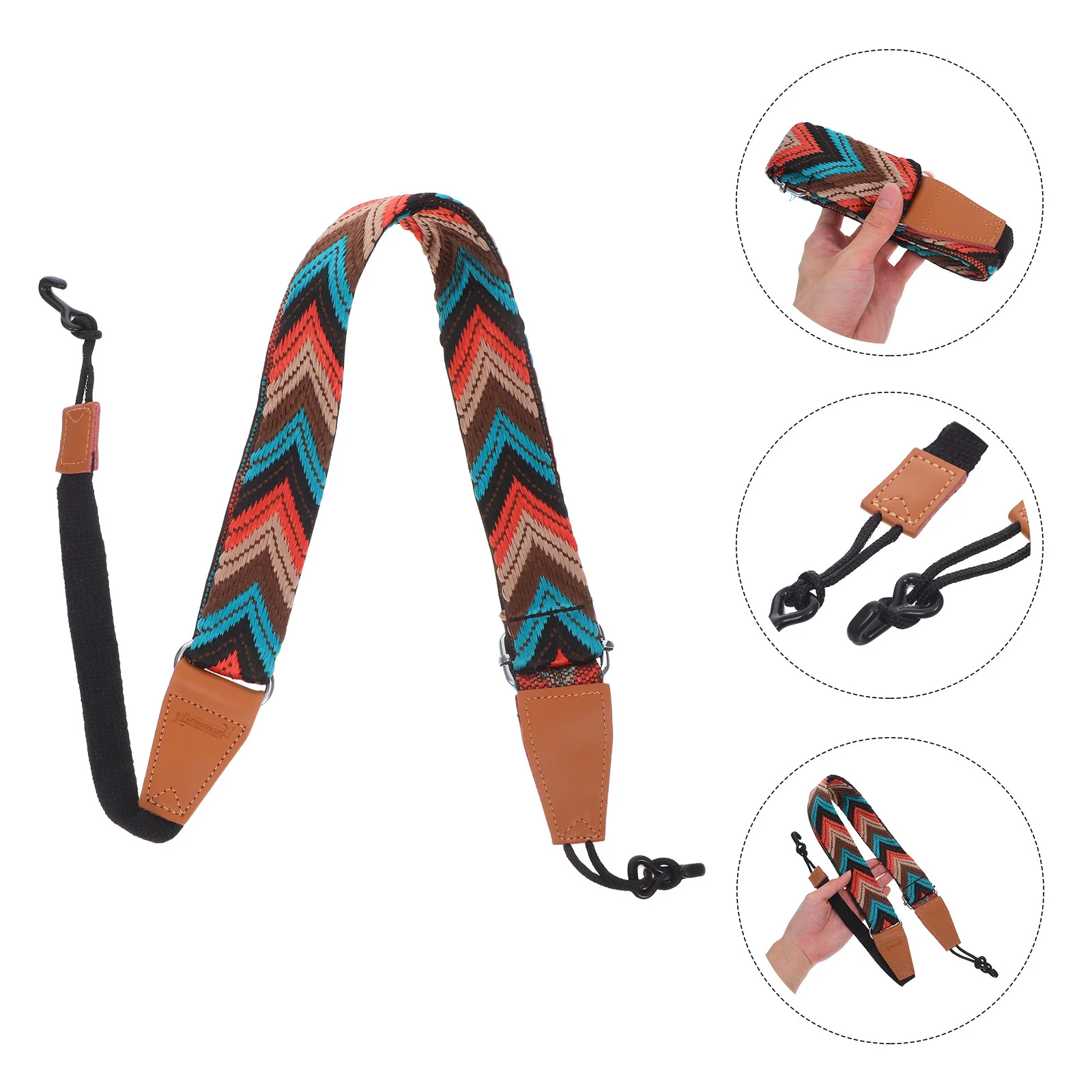 

Ukulele Strap Multi-Color Adjustable Jacquard Woven Double No Drill For 21 23 26 Inch Ukuleles Instrument