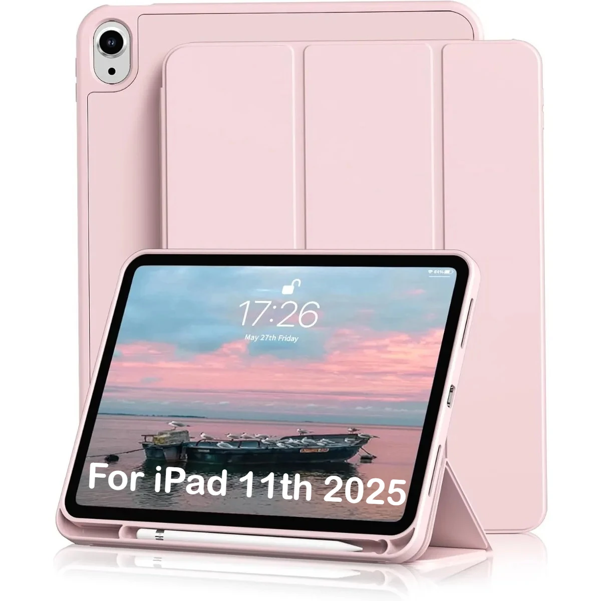 

Новый чехол с держателем для карандашей для IPad A16 11/10th Gen Air 11/10,9 дюймов, 2025 г., мягкий чехол из ТПУ на задней панели, гибридный тонкий защитный чехол-подставка