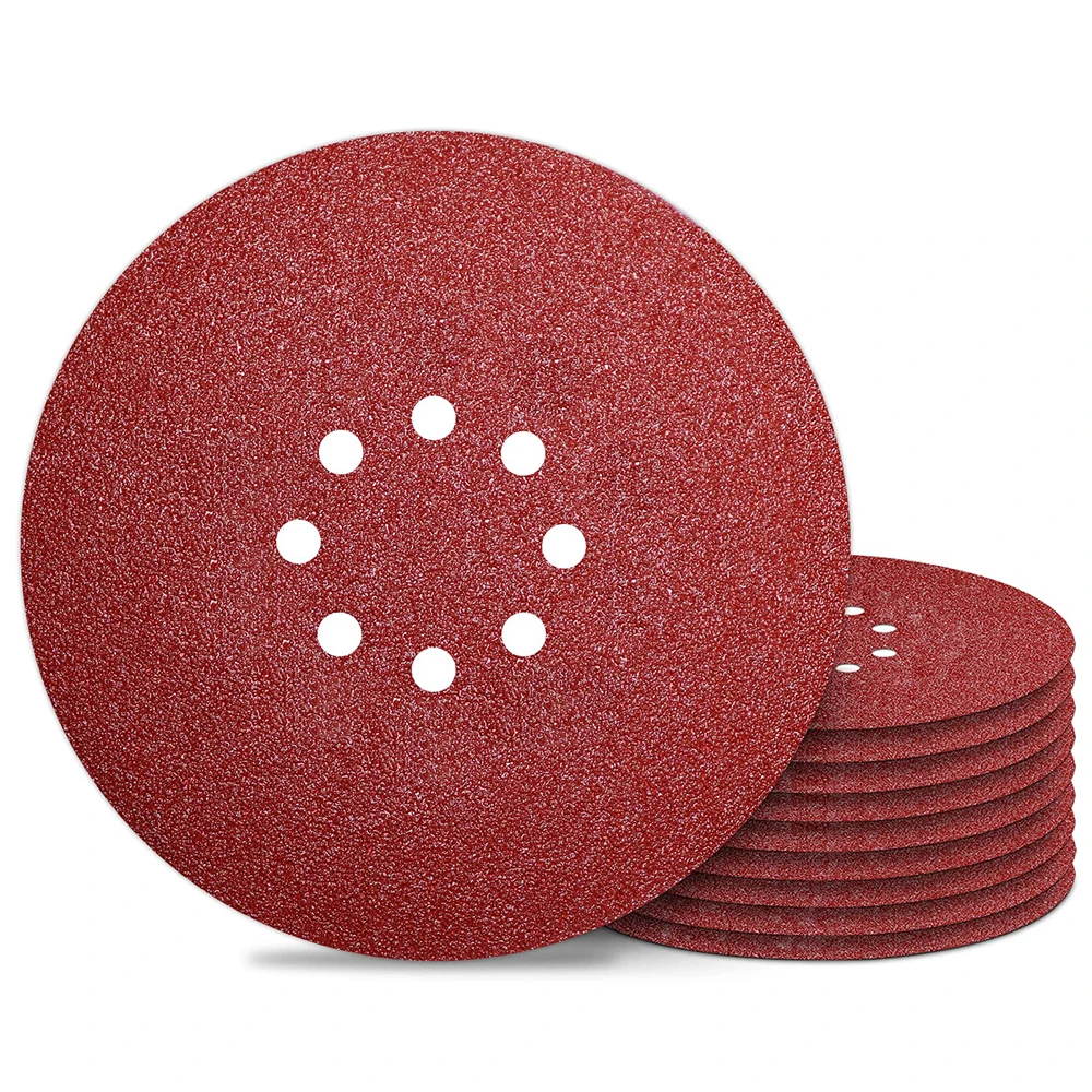 

10Pcs 9inch Sandpaper 8 Holes 40Grit-2000Grit Sanding paper Round Self-adhesive Sand 225mm Sanding Pad Polishing Tool For Metal