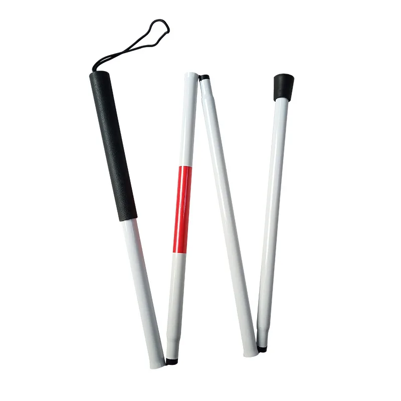 1Pc Portable Aluminium Alloy Folding Walking Stick Practical Anti-slid Blind Cane Safety Reflective Guide Stick for The Blind