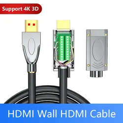 HDMI-compatible HD Wire 2.0 Version 24AWG /26AWG DIY Scattered Line 4K Embedded Decor Welding Free Head HIFI Engineering Cable