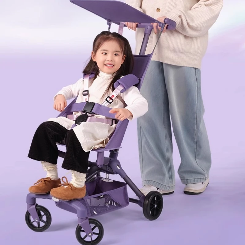 

‌Cradle-Style Baby Cart Extra-Wide Reclining Seat with Breathable Mesh 1-Button Fold Unfold Smooth-Glide Wheels