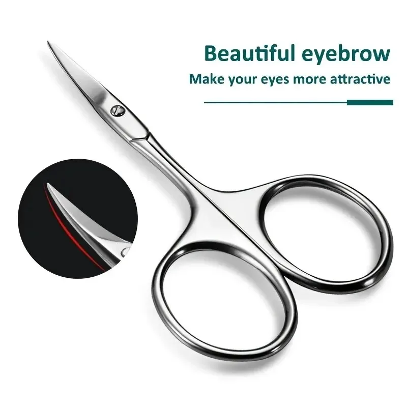 Curved Blade Eyebrow Scissors Professional Stainless Steel Precision Trimmer Eyebrow Eyelash Hair Remover Tool Nose Hair Scissor