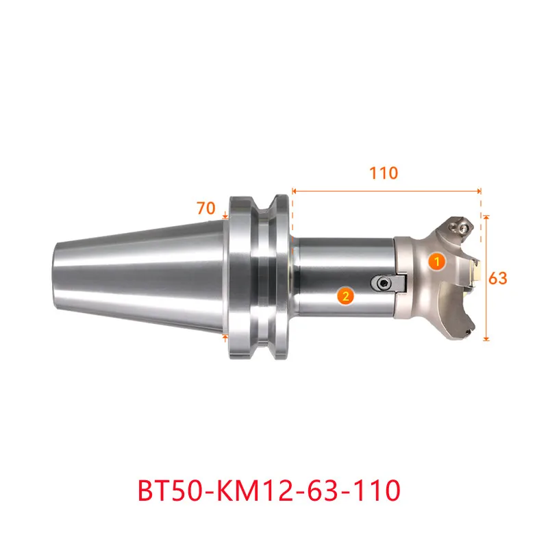 

Face end mill BT50-KM12-63-110 shoulder milling cutter Stainless steel body Tool holder set CNC Milling New