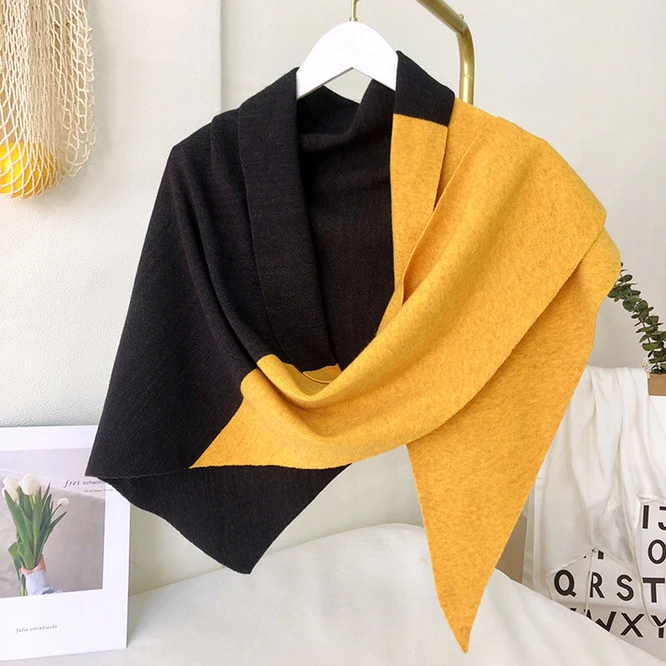 Spring Autumn Knitted Women's Shawl Thin Cape With Skirt Air Conditioning Room Shoulder Protection Color Matching Black