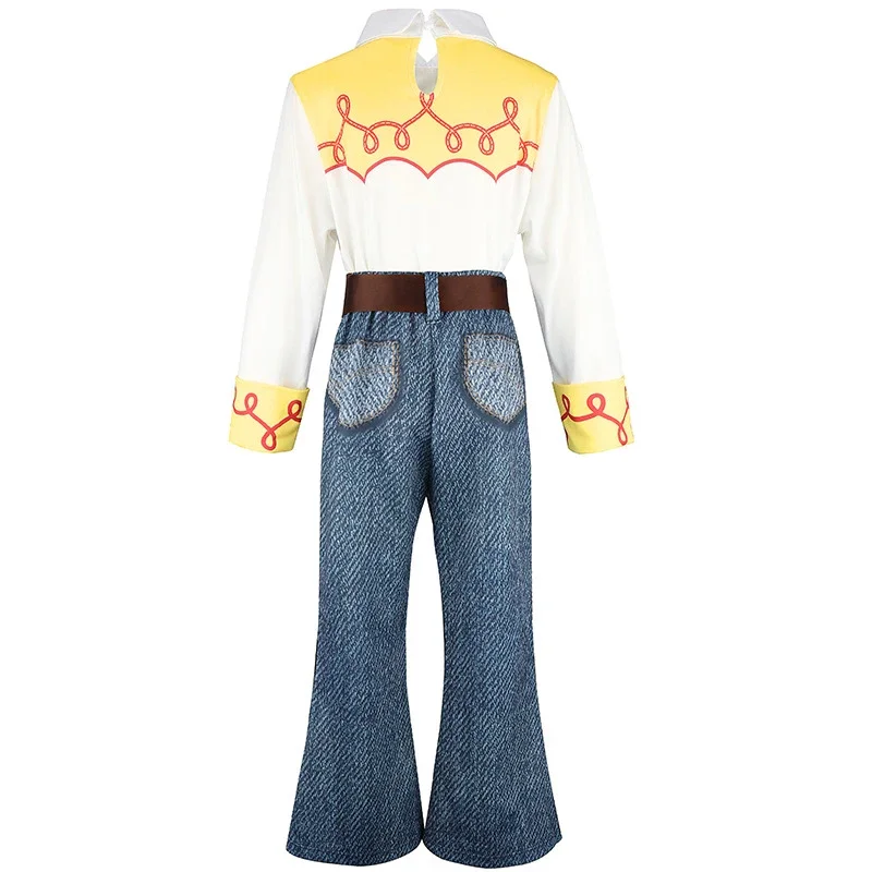 2 Stile Mädchen Western Ranch Cowboy Set Langarm-Oberteil mit Kuhmuster Schlaghose Kinder Halloween Cosplay Auftrittskleidung – Detail 5