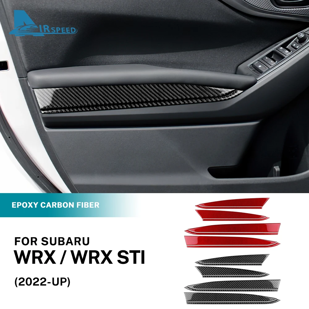 

Real Soft Carbon Fiber Sticker Door Armrest Handle Decoration Cover Trim For Subaru WRX/WRX STI 2022 2023 Interior Accessories