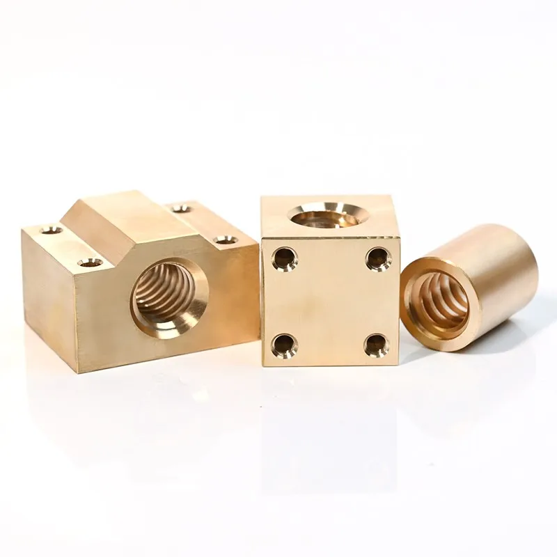 1/2PCS T4 T5 T6 T8 T10 T12 Brass Square Nut for Lead Screw Rod Trapezoidal Thread Screw Square Copper Nut lead 1/2/4/6/8mm 3D