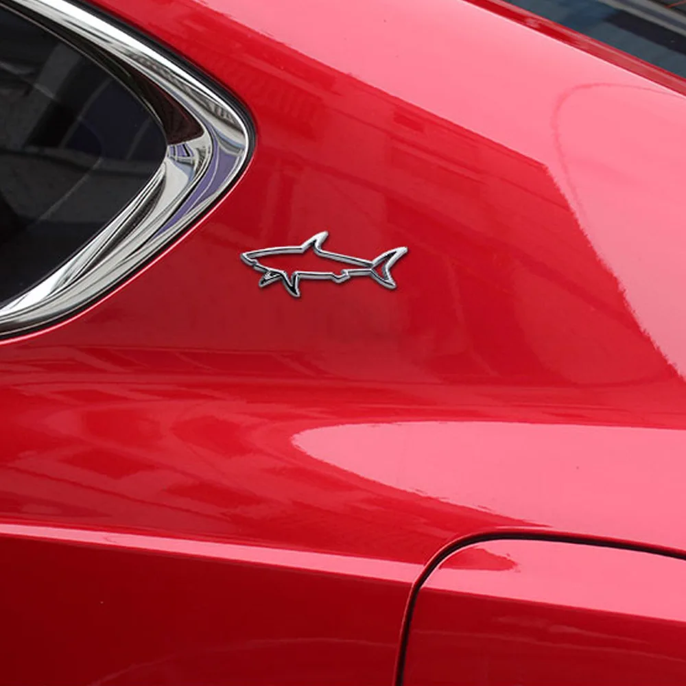 Shark Metal Car Bumper Sticker Creative Personality Body Scratch Cover Modified Side Door Decal for Vehicle view 5