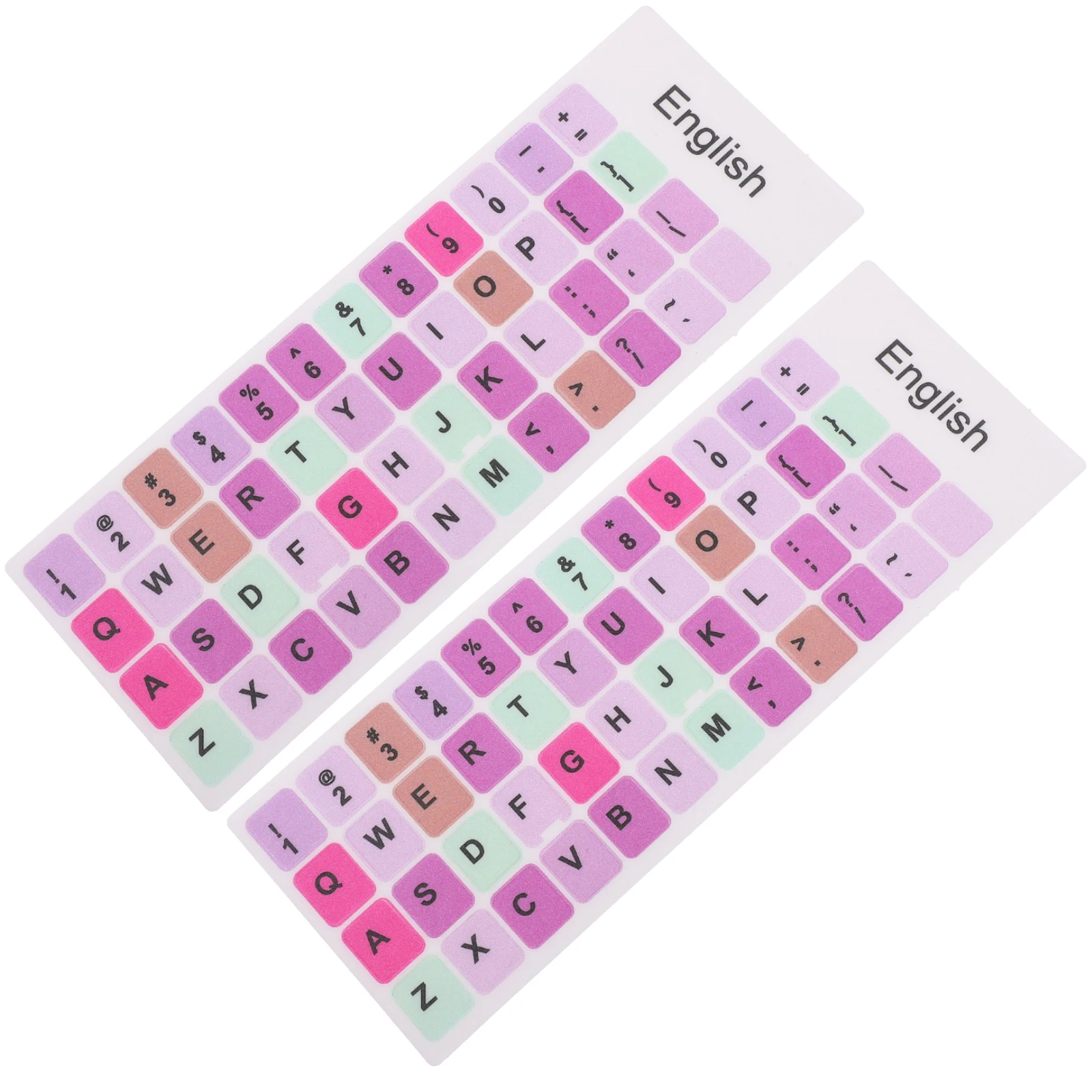 

2 Sheets Keyboard Stickers Replacement Laptop Colorful Frosted Letter Abs Decals English