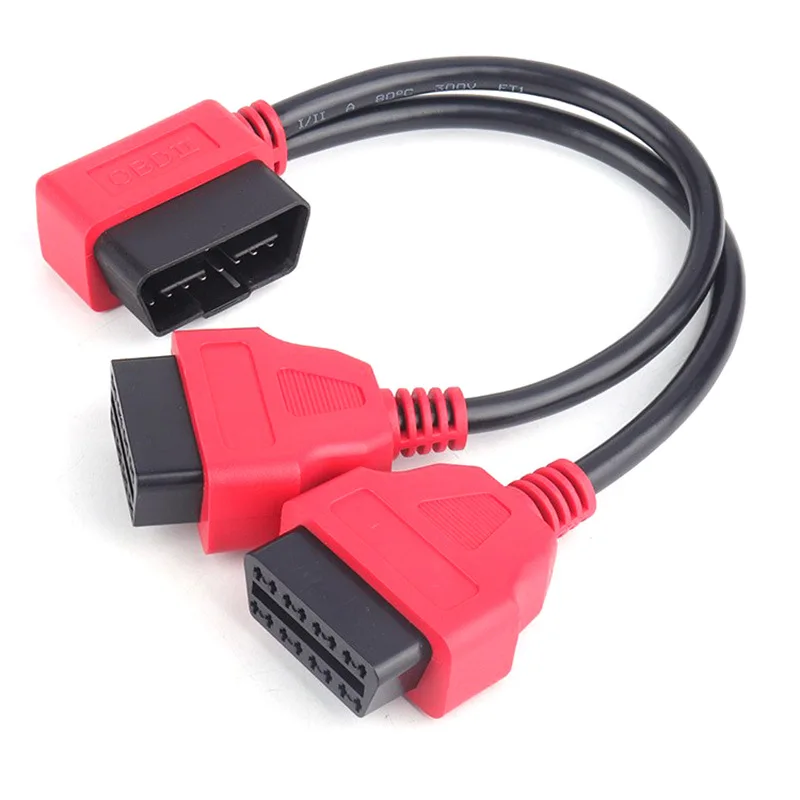 1対2 16ピンオス-デュアルメスOBD2延長スプリッターケーブルストレートワイヤープラグアンドプレイ安定した信号車診断機器用