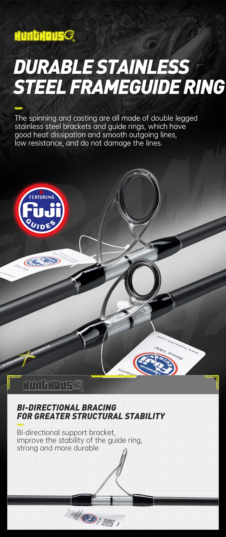 Hunthouse Jig Spinning Casting Fast Jigging Angelrute 1,8 m Ködergewicht 100-300 g 150-400 g Fuji 5+1 Salzwasserfischzubehör – Detail 7