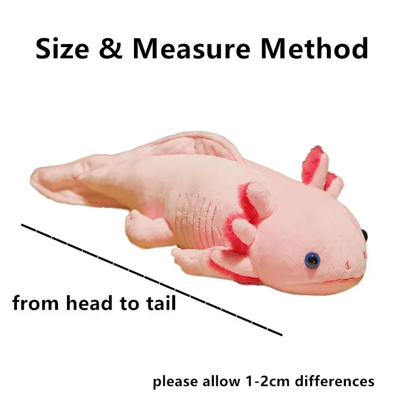 45cm Kawaii Colorful Newt Plush Toy Stuffed Cute Axolotl Salamander Fuzzy Plush Fish Appeasing Long Pillow Cushion Kids Gift