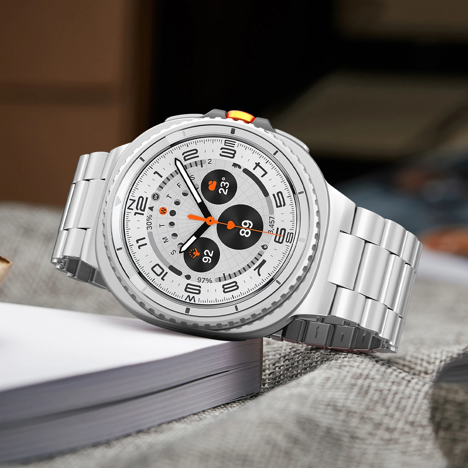 حزام من الفولاذ المقاوم للصدأ لساعة سامسونج جالاكسي 8 الكلاسيكية 46 مللي متر حزام ساعة معدني سوار كوريا لساعة سامسونج 8 40 مللي متر 44 مللي متر