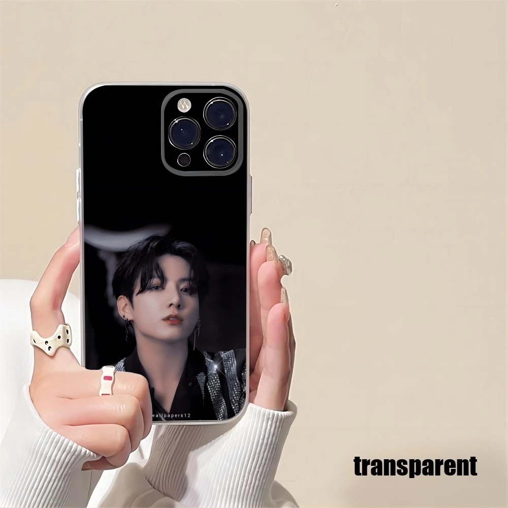 Korean Singer Boy Star Jungkook Phone Case new For iPhone 15 14 12 13 11 Pro Max Mini X XR XS Max 7 8 Plus transparent cover