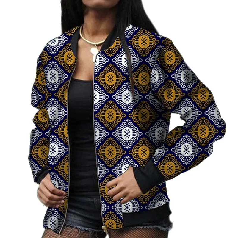 

Original Design Print Women Bomber Jackets African Couture Elegant Street Style Short Coat Female Ankara Outfits Tailored
